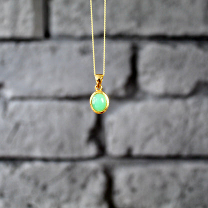 Collier pendentif chrysoprase