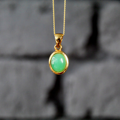 Collier pendentif chrysoprase