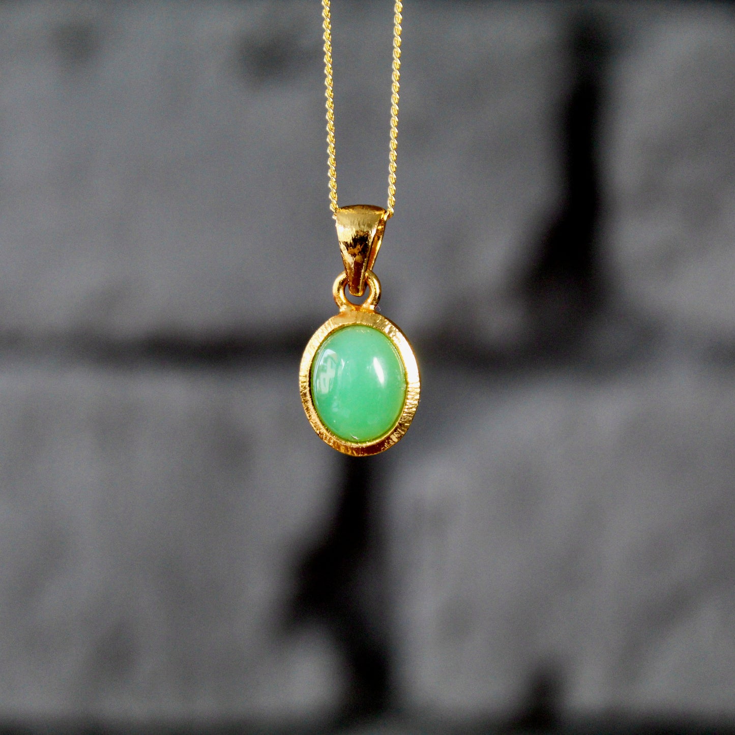 Collier pendentif chrysoprase