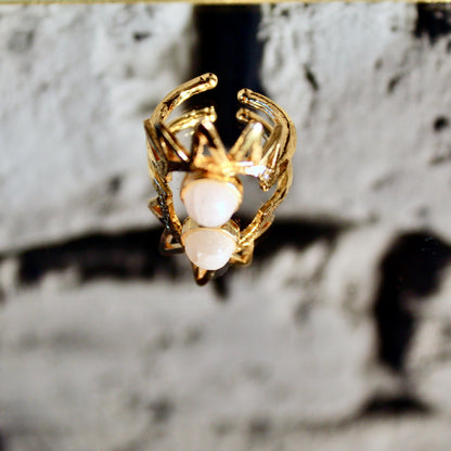 Bague - Pierre de lune arc-en-ciel d'Isis | Onyx | Cornaline | Améthyste