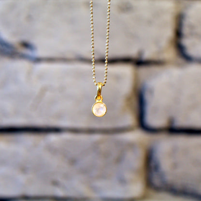 Pendentif pierre de lune arc-en-ciel | Argent 925 | Plaqué or 24 carats