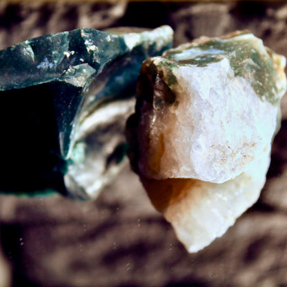 Pierres brutes d'agate mousse | Pierres d'eau