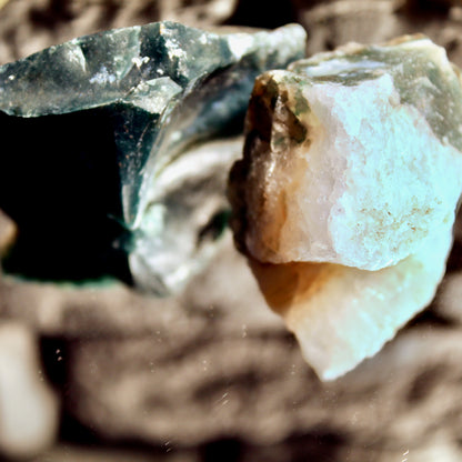 Pierres brutes d'agate mousse | Pierres d'eau