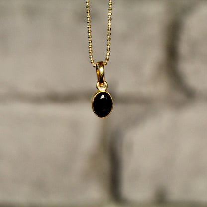 Pendentif en onyx, argent 925 | Or 24 carats | Édition limitée 