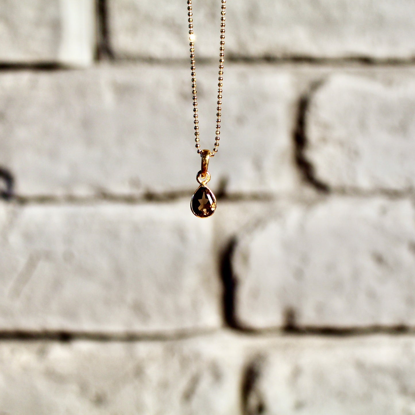 Pendentif en quartz fumé | Argent 925 | Plaqué or 24 carats