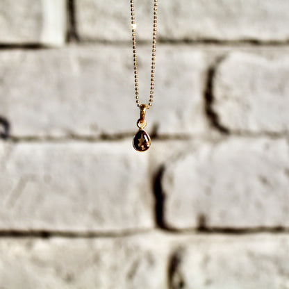 Pendentif en quartz fumé | Argent 925 | Plaqué or 24 carats
