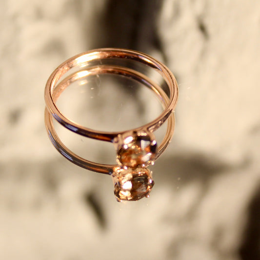 Bague en quartz fumé | Édition limitée en or rose