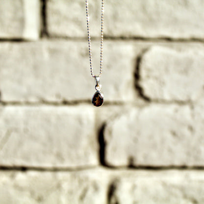Pendentif en quartz fumé | Argent 925 | Plaqué or 24 carats