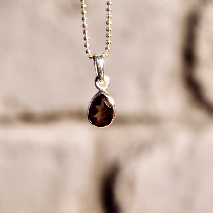 Pendentif en quartz fumé | Argent 925 | Plaqué or 24 carats