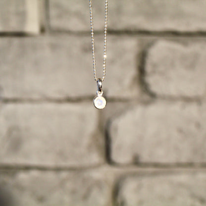 Pendentif pierre de lune arc-en-ciel | Argent 925 | Plaqué or 24 carats