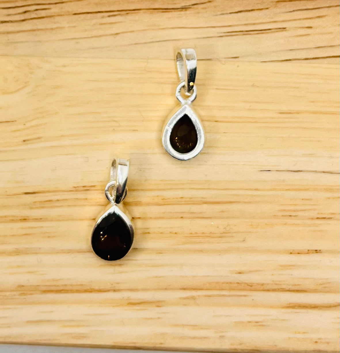 Pendentif en quartz fumé | Argent 925 | Plaqué or 24 carats